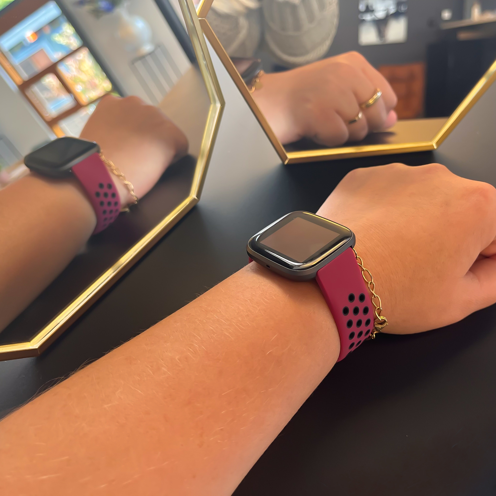 Bracelet sport double Fitbit Versa - violet noir