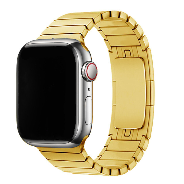 Bracelet acier maillons Apple Watch - or
