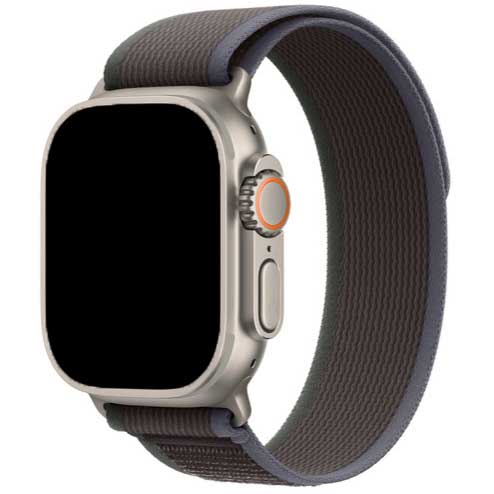Bracelet Boucle Trail en nylon Apple Watch - bleu noir