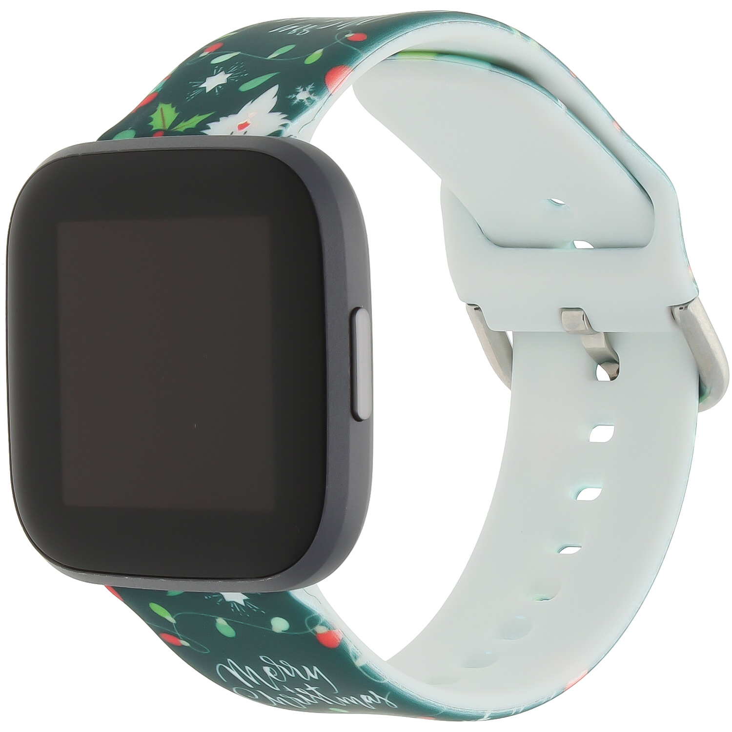 Bracelet sport imprimé Fitbit Versa - Noël vert foncé