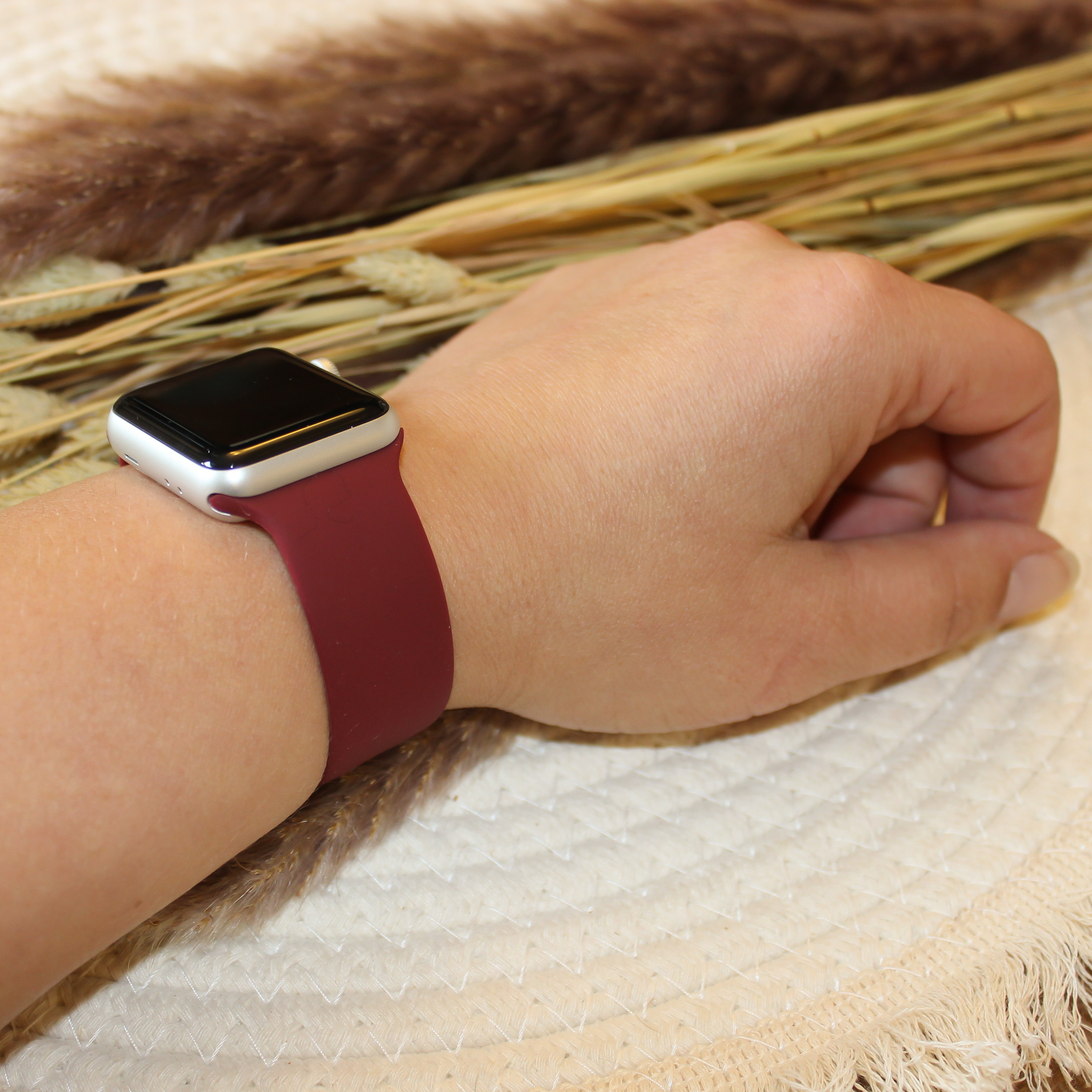 Bracelet sport Boucle unique Apple Watch - rouge vin