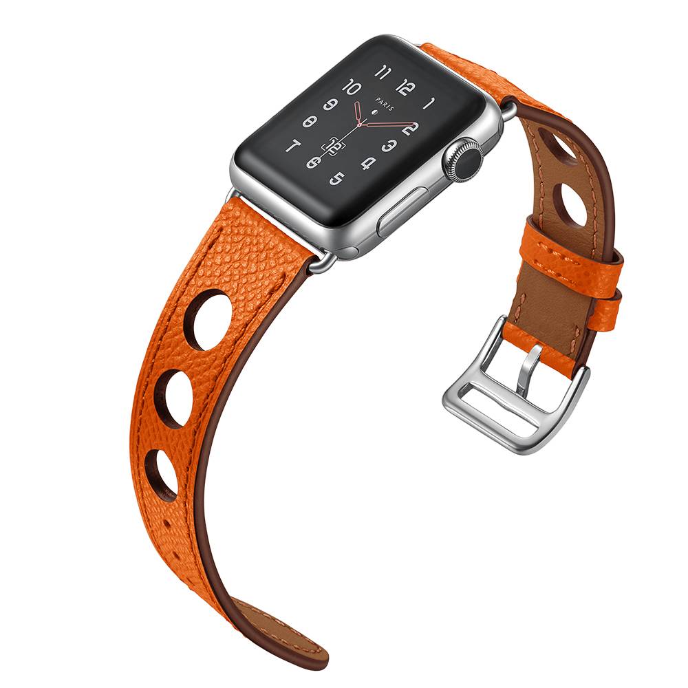 Bracelet en cuir Hermès Apple Watch - orange