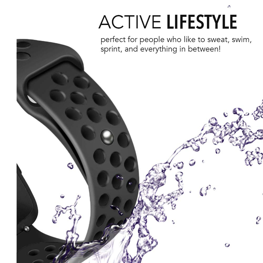 Bracelet sport double Fitbit Versa - noir noir