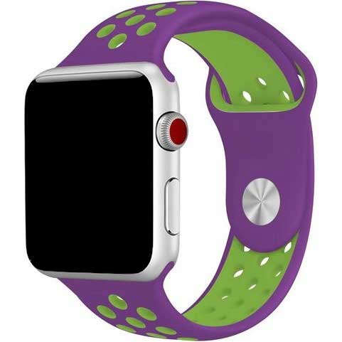 Bracelet sport double Apple Watch - violet vert