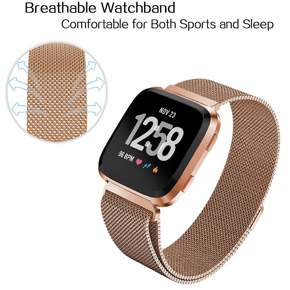 Bracelet milanais Fitbit Versa - or rose