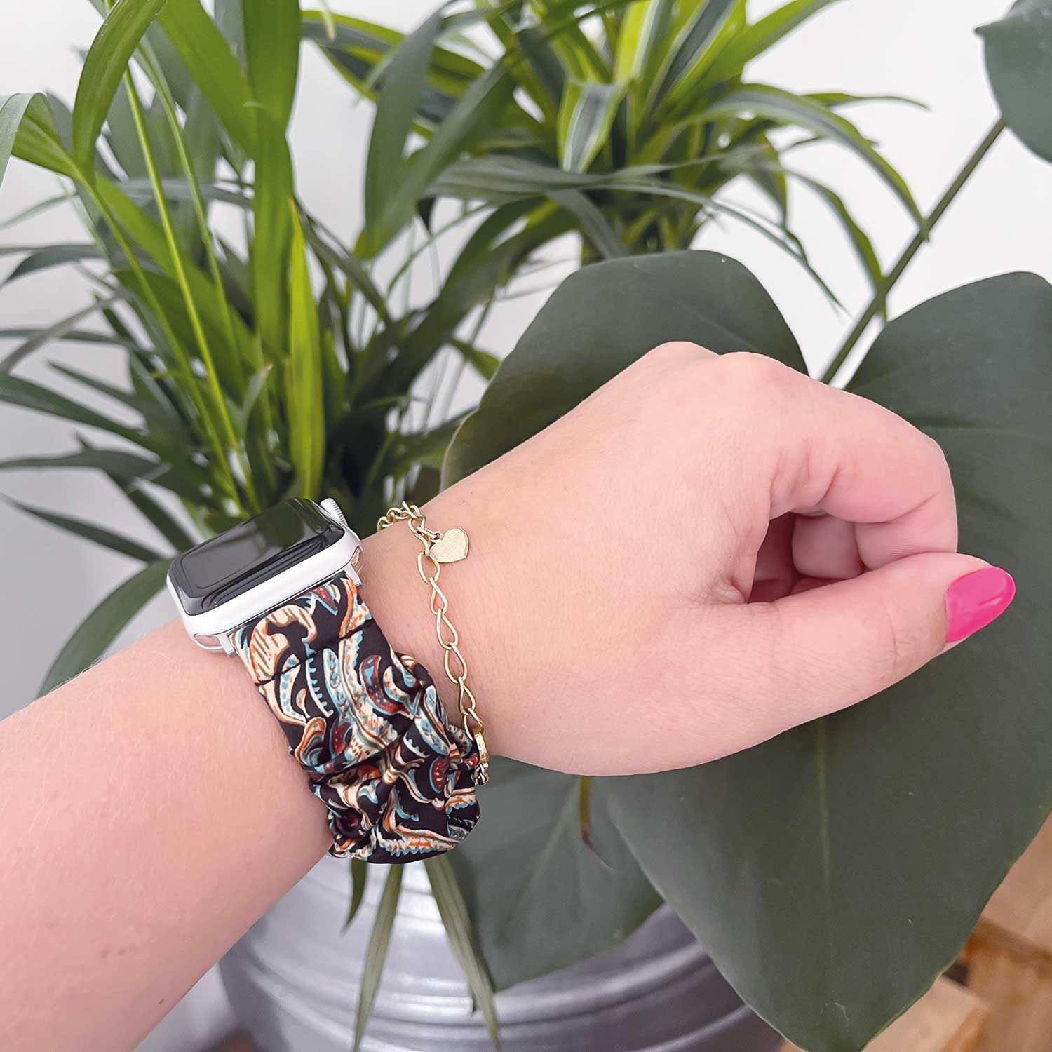Bracelet nylon chouchou Apple Watch - couleur noir