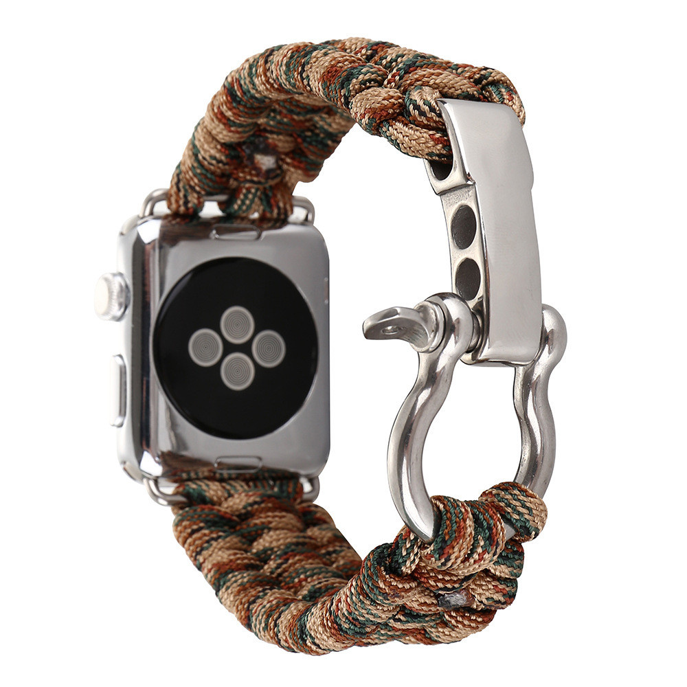 Bracelet corde en nylon Apple Watch - marron camouflage