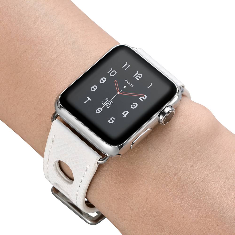 Bracelet en cuir Hermès Apple Watch - blanc