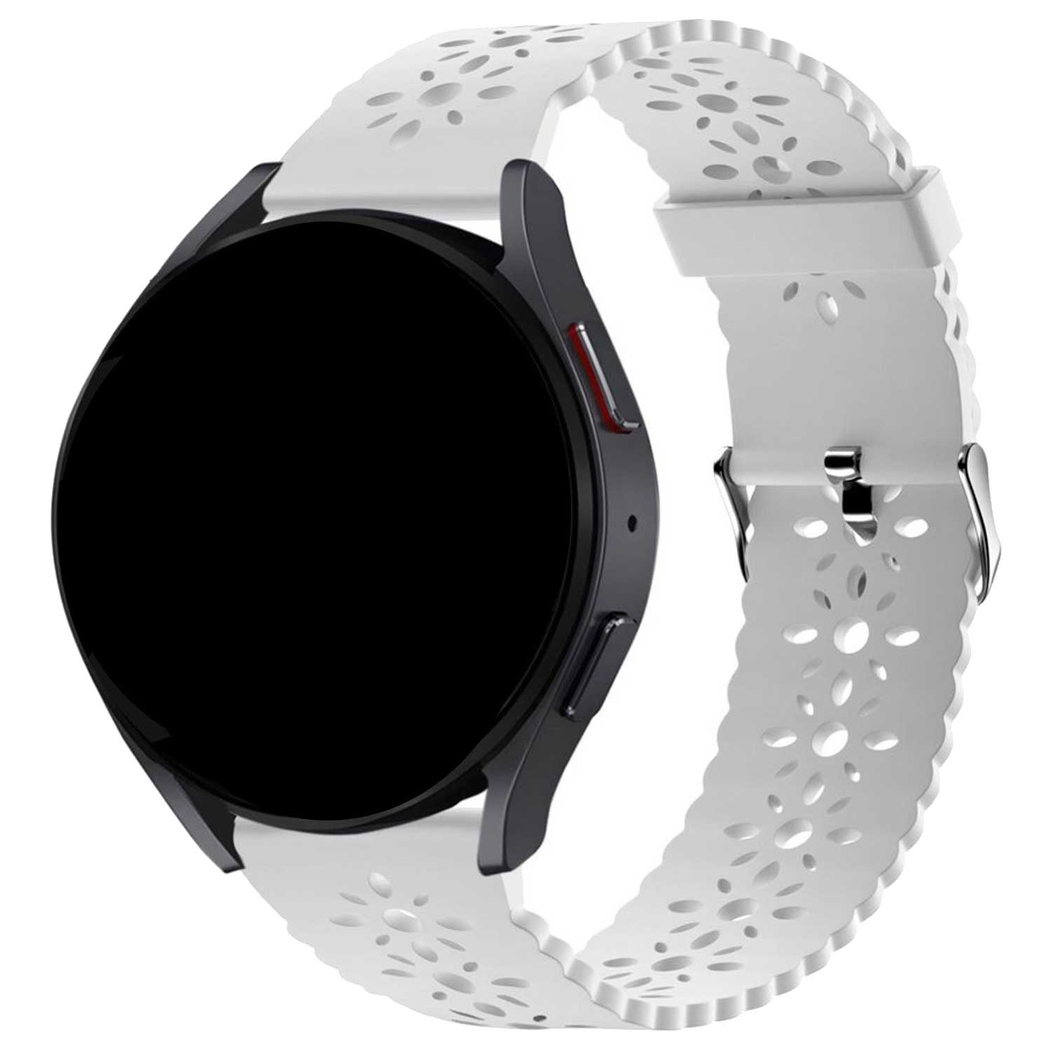 Bracelet de silicone brillante Samsung Galaxy Watch 7 - blanc