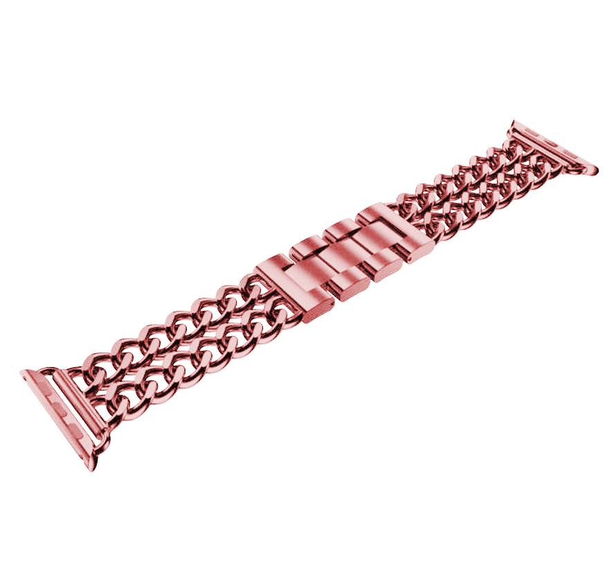 Bracelet acier cow-boy Apple Watch - rose rouge