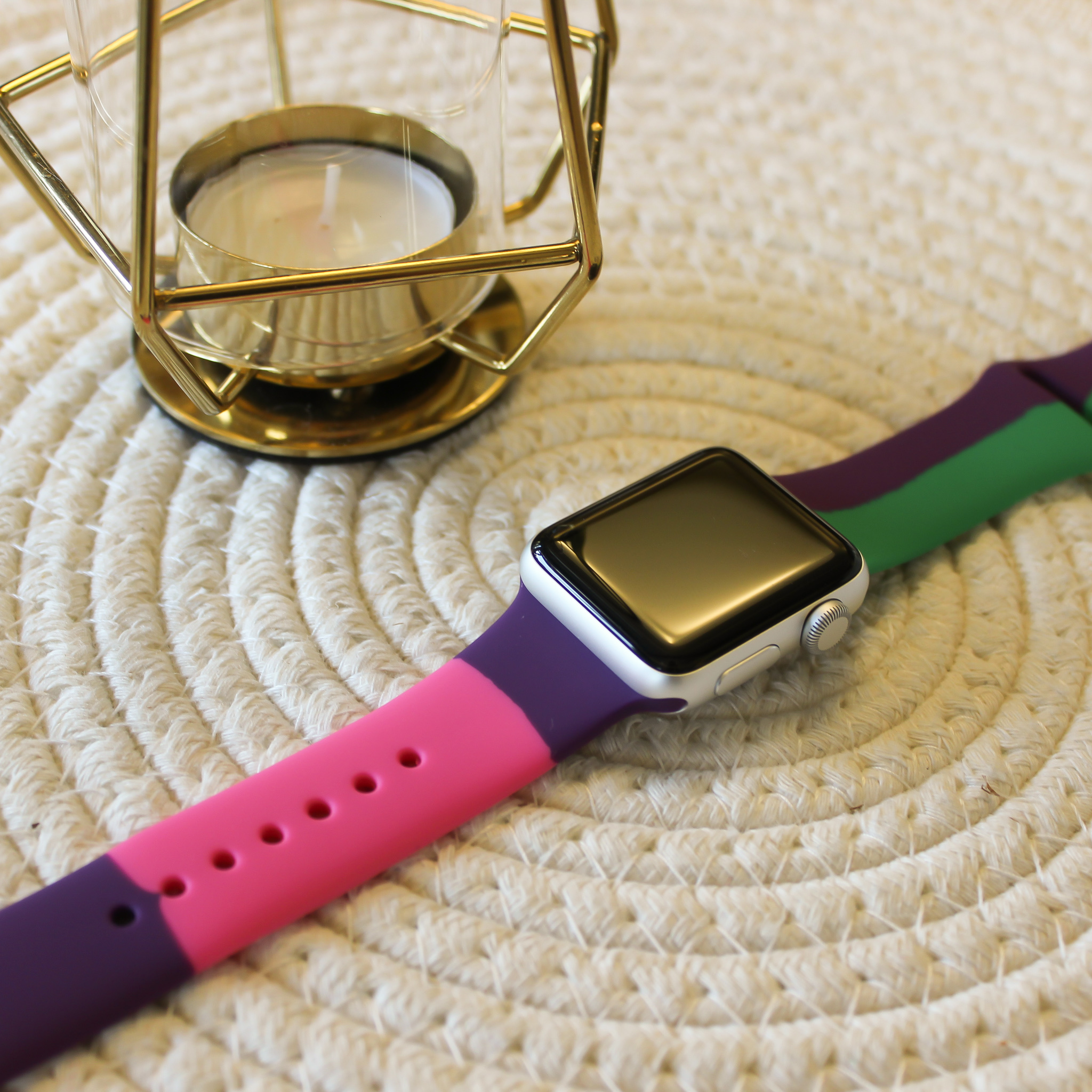Bracelet sport Black Unity Apple Watch - violet rose vert