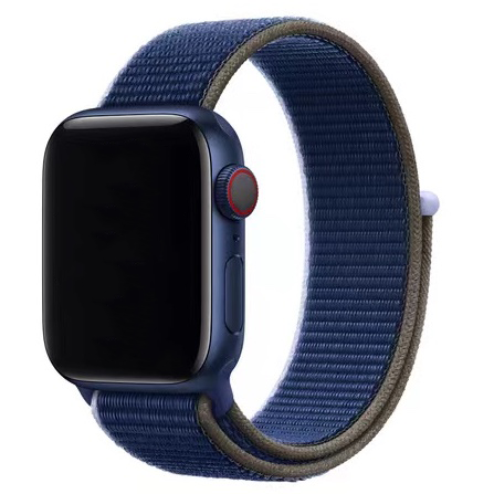 Bracelet boucle sport en nylon Apple Watch sportif - bleu marine