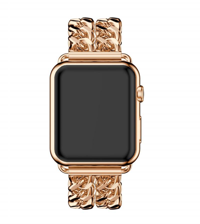 Bracelet acier cow-boy Apple Watch - or rose