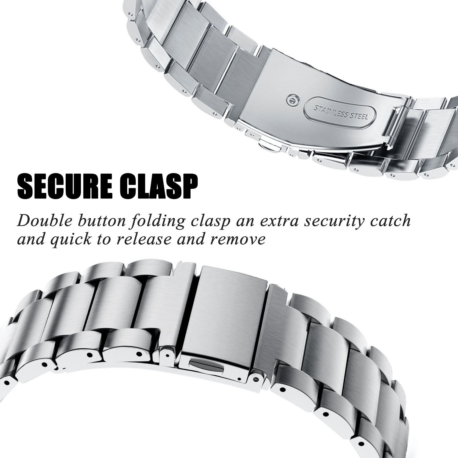 Bracelet acier perles Fitbit Versa - argent