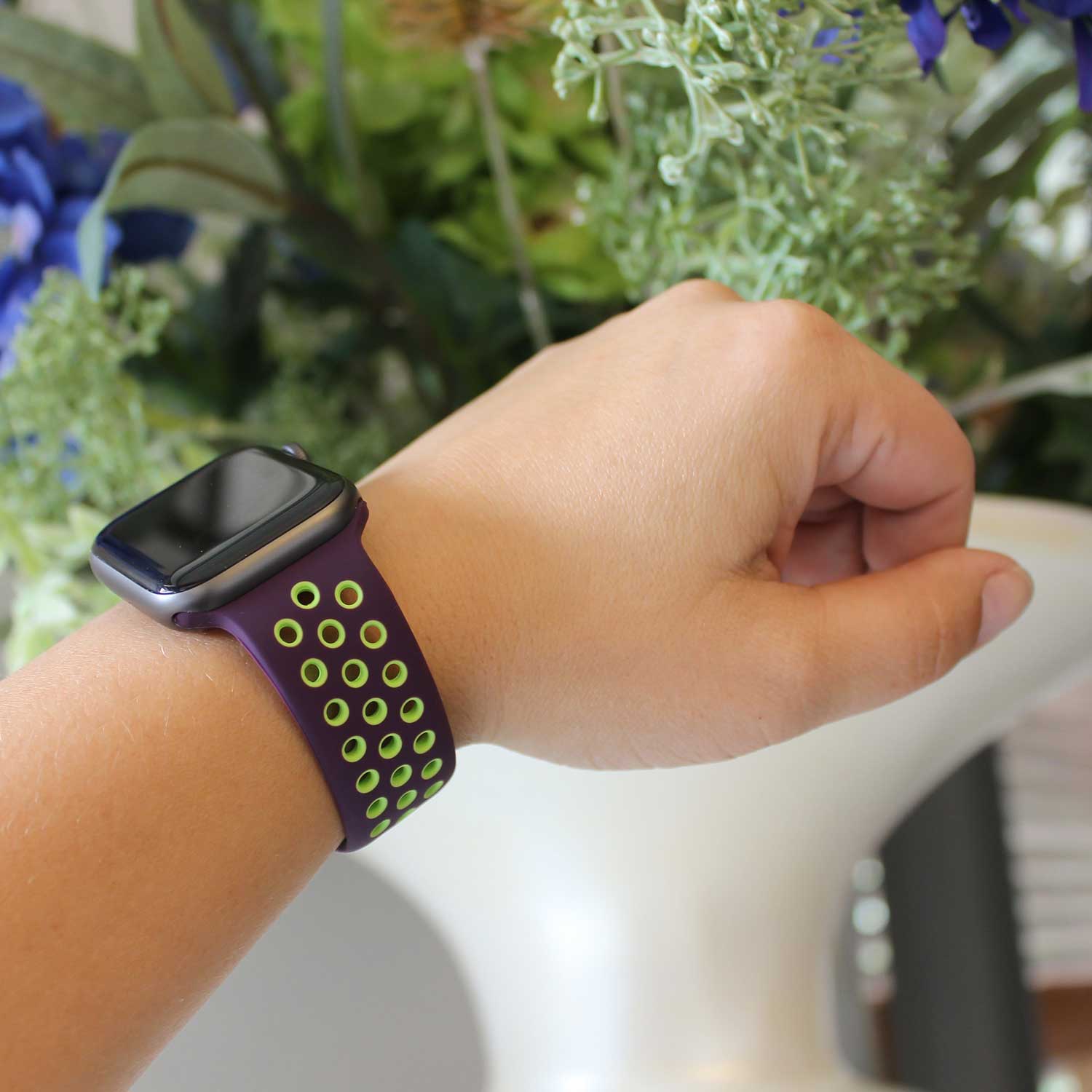 Bracelet sport double Apple Watch - violet vert