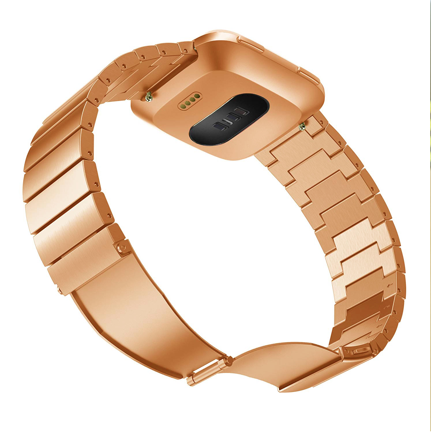 Bracelet acier maillons Fitbit Versa - or rose