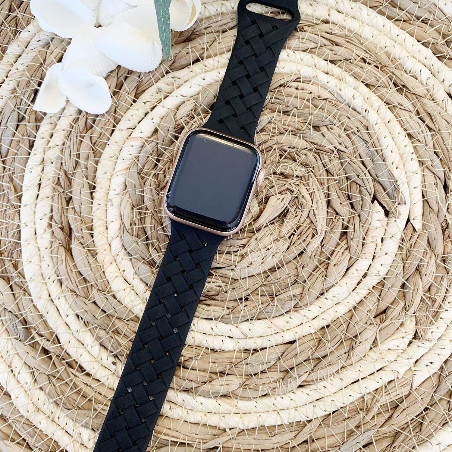 Bracelet sport tressé Apple Watch - noir