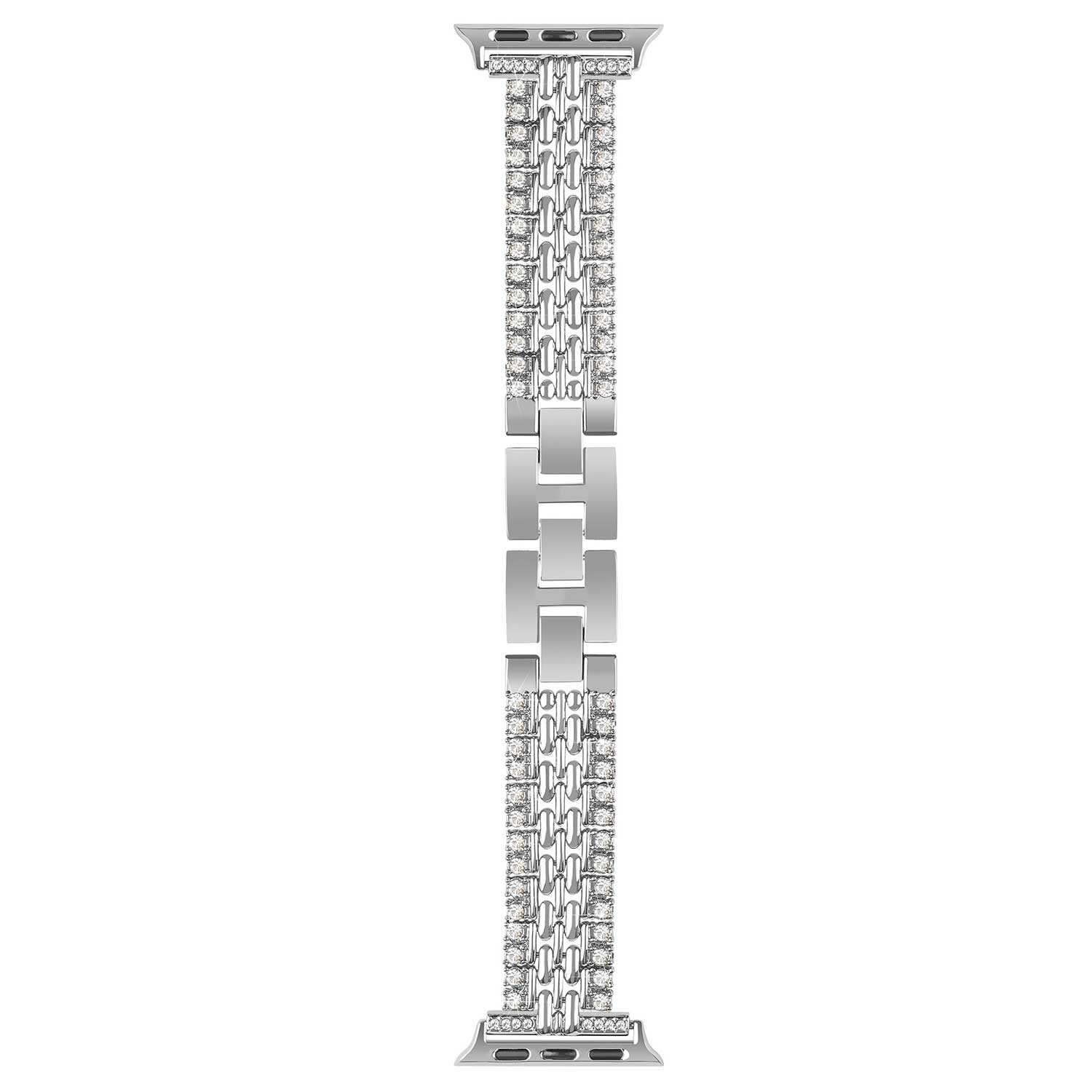 Bracelet acier en diamant Eline Apple Watch - argent