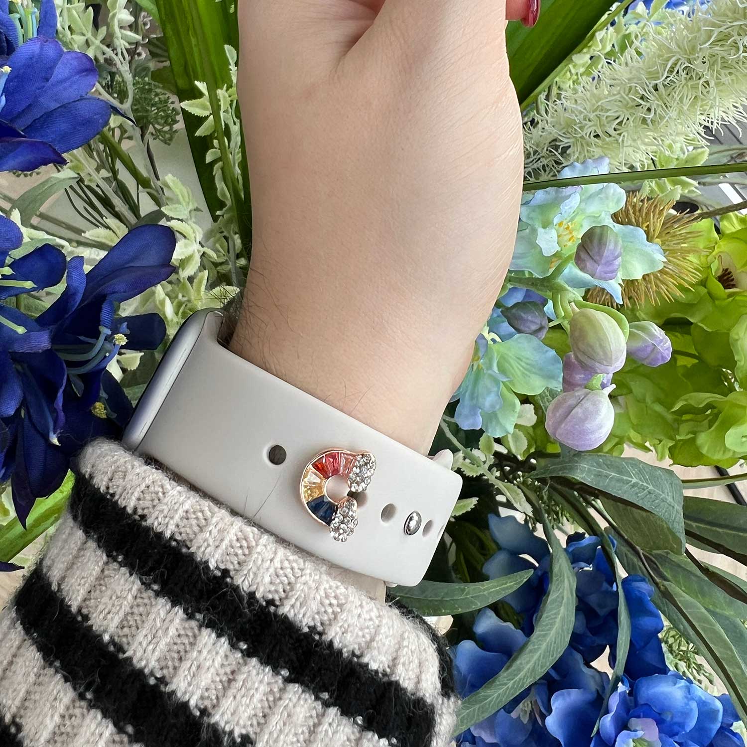 Bijoux Apple Watch - arc-en-ciel rose or