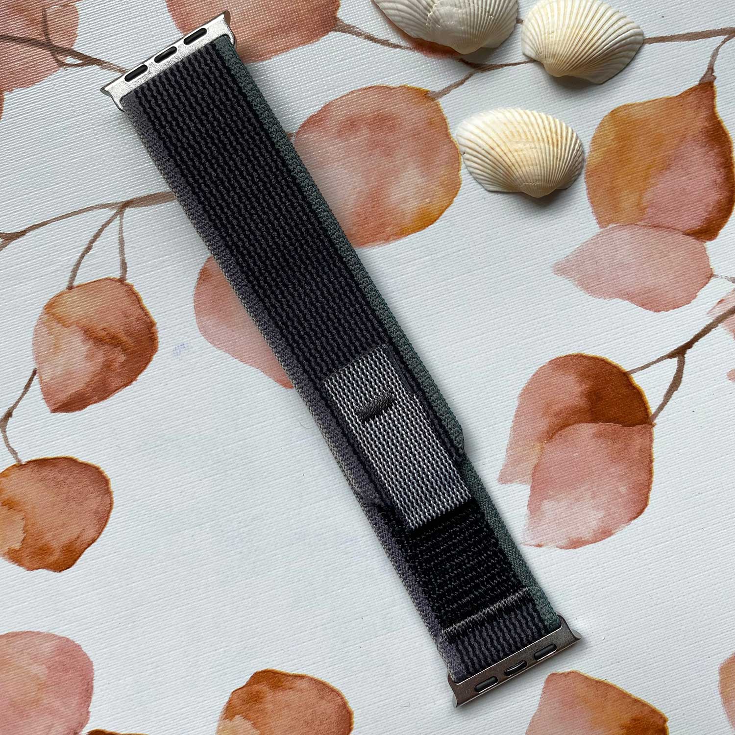 Bracelet Boucle Trail en nylon Apple Watch - bleu noir