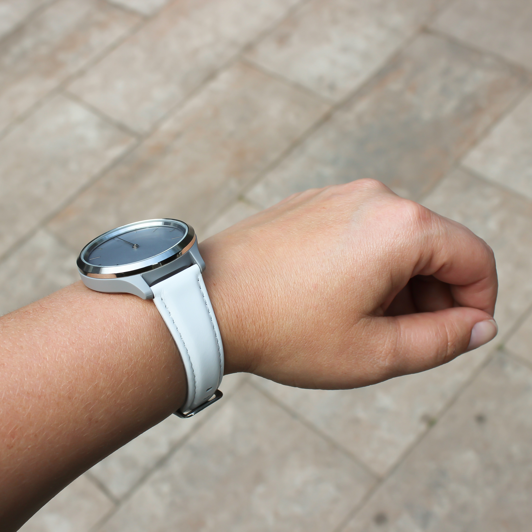 Bracelet en cuir Garmin Vivoactive / Vivomove - blanc