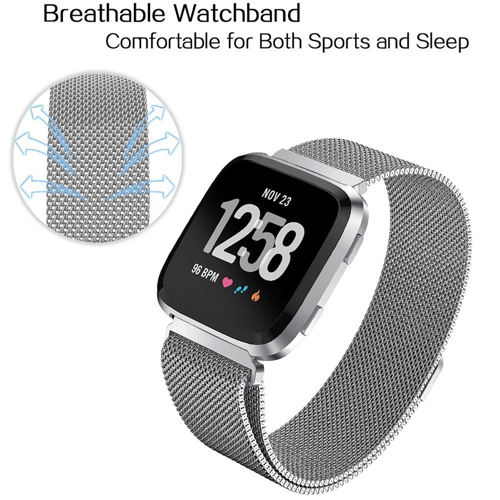 Bracelet milanais Fitbit Versa - argent