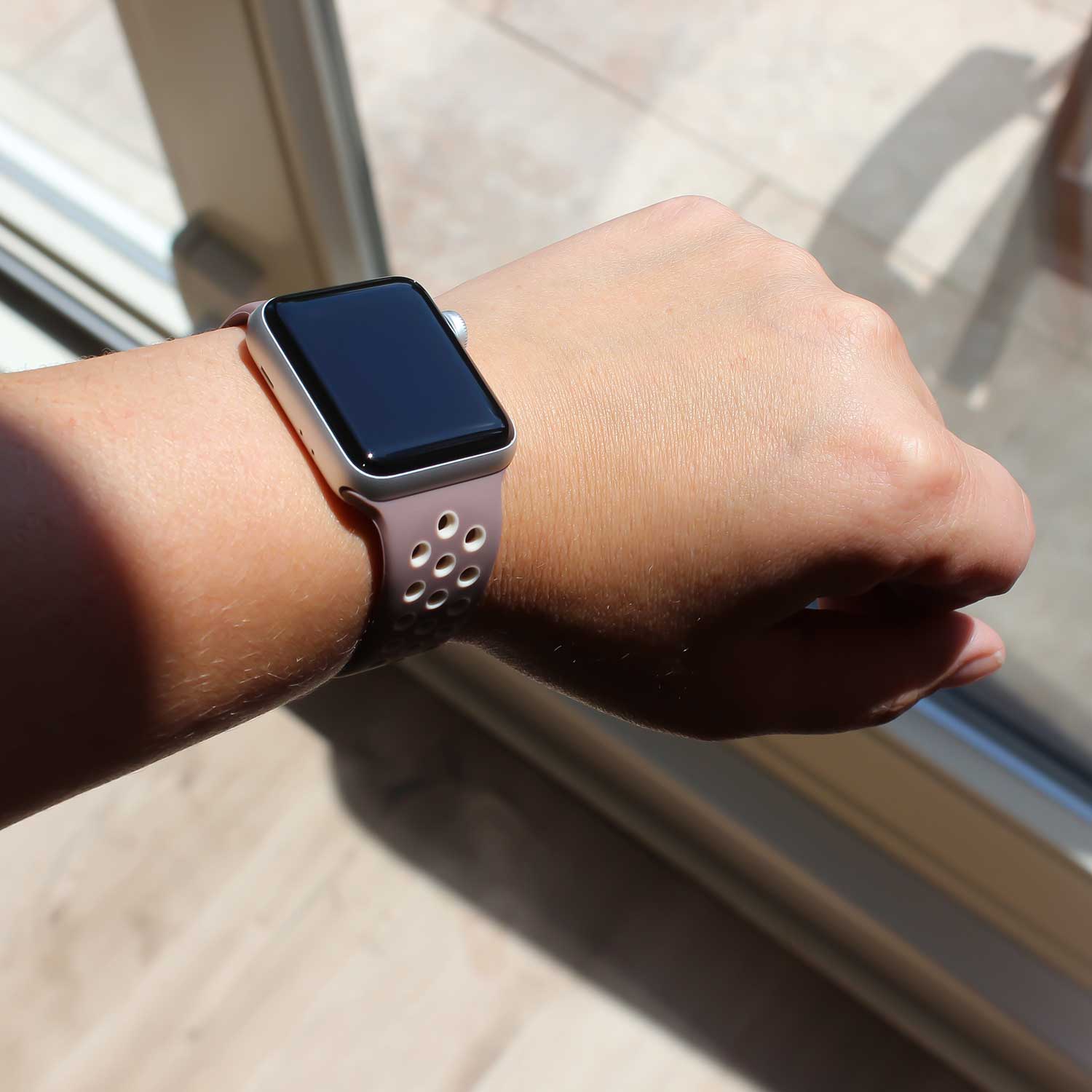 Bracelet sport double Apple Watch - smokey mauve beige