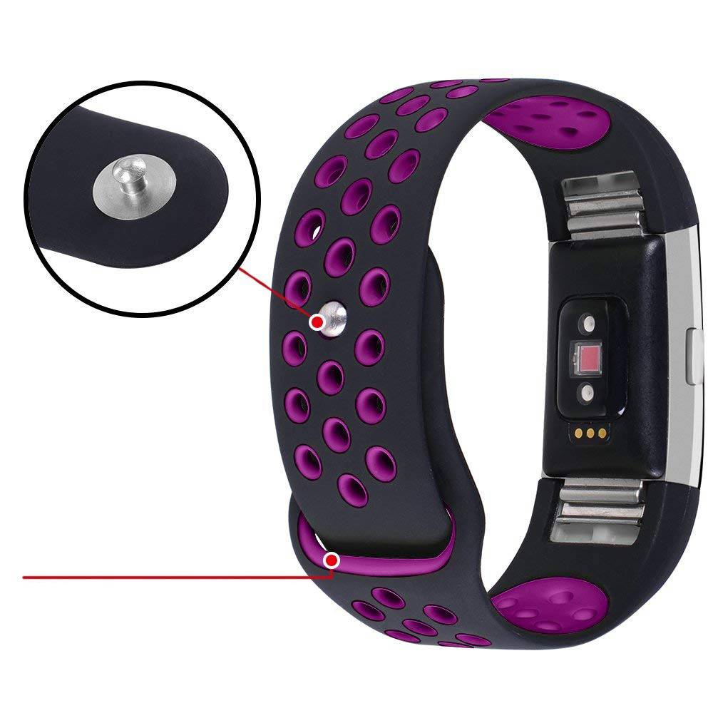 Bracelet sport double Fitbit Charge 2 - noir violet