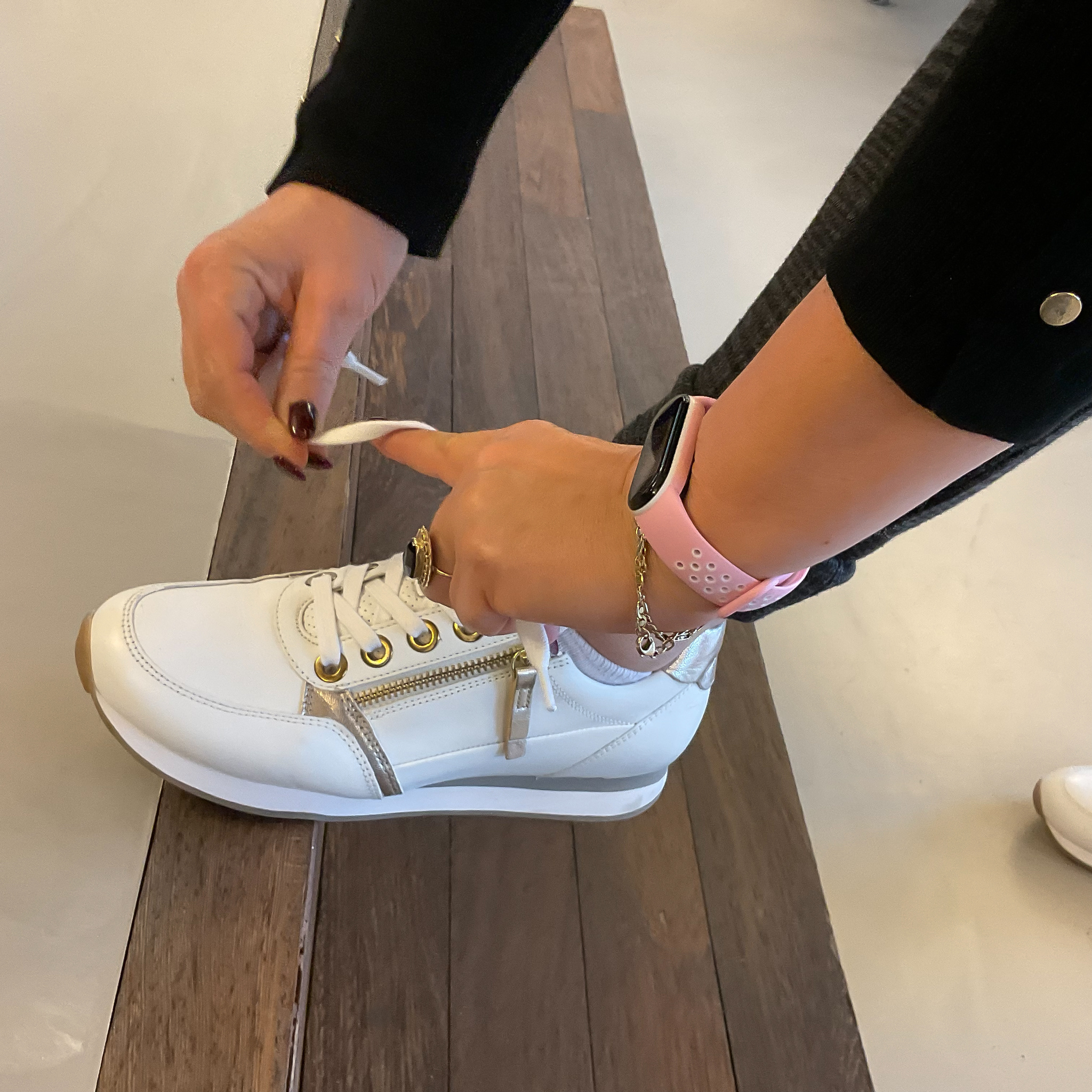 Bracelet sport double Xiaomi Mi 5/6 - rose clair blanc