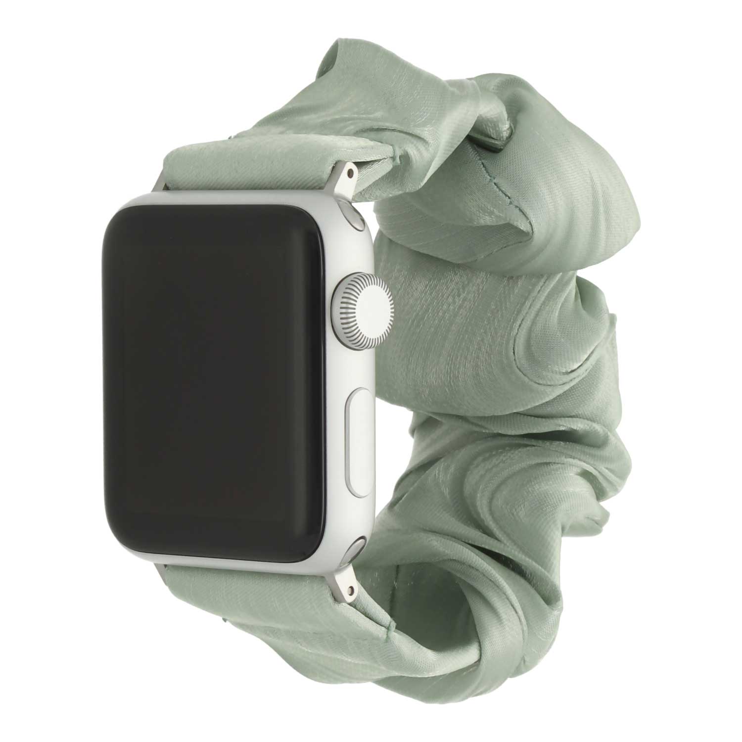 Bracelet nylon Scrunchie Apple Watch - Vert clair