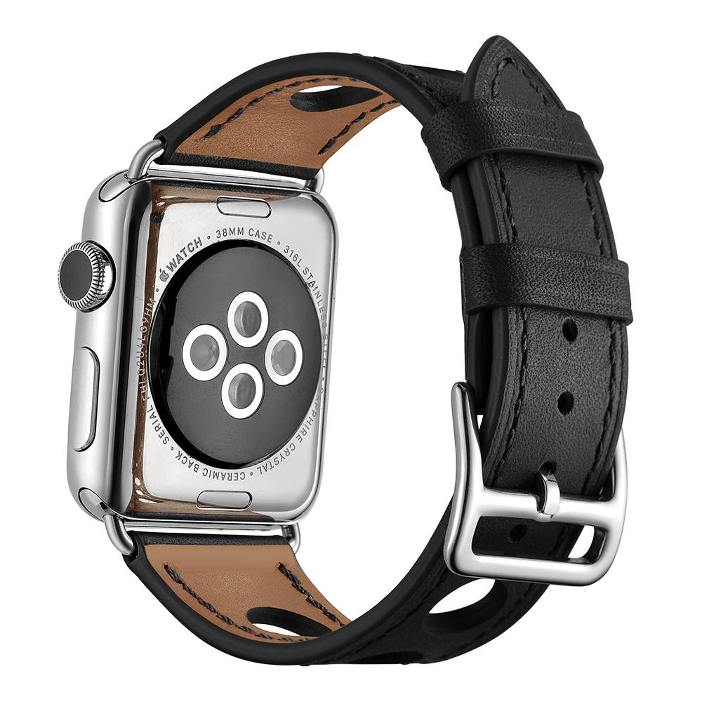 Bracelet en cuir Hermès Apple Watch - noir