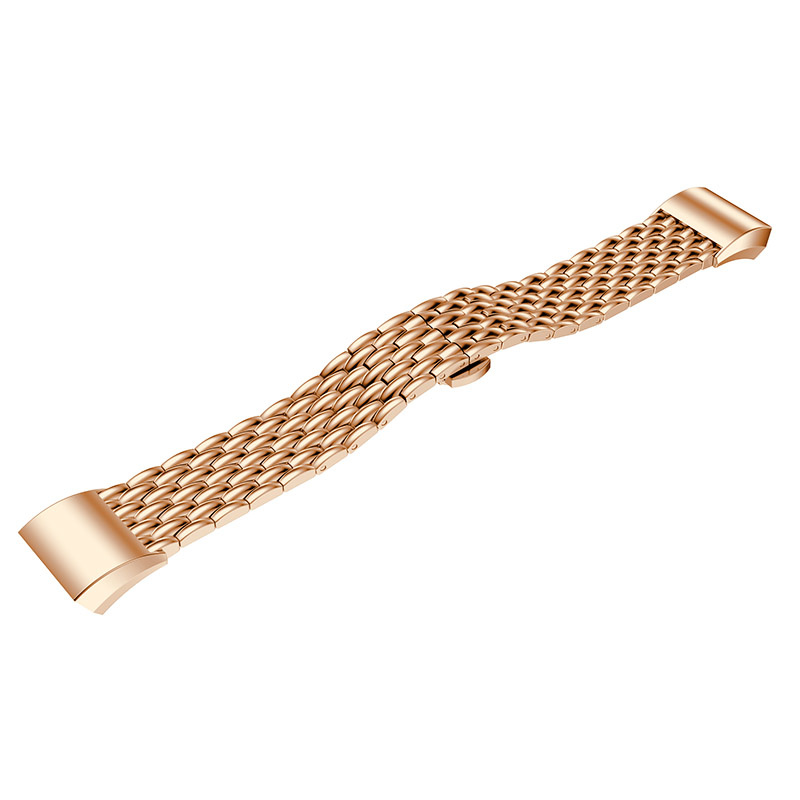 Bracelet acier dragon Fitbit Charge 3 & 4 - or rose