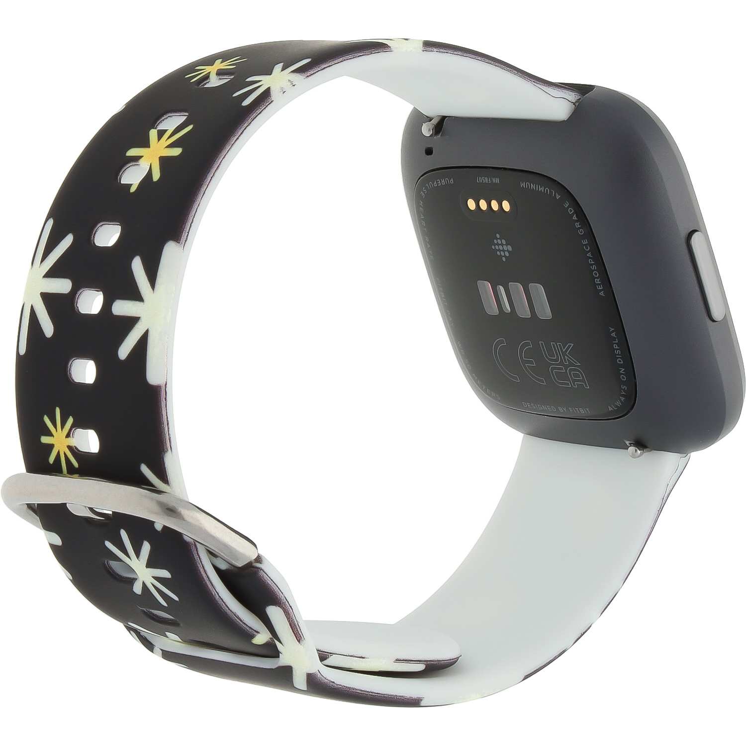 Bracelet sport imprimé Fitbit Versa - noir de Noël
