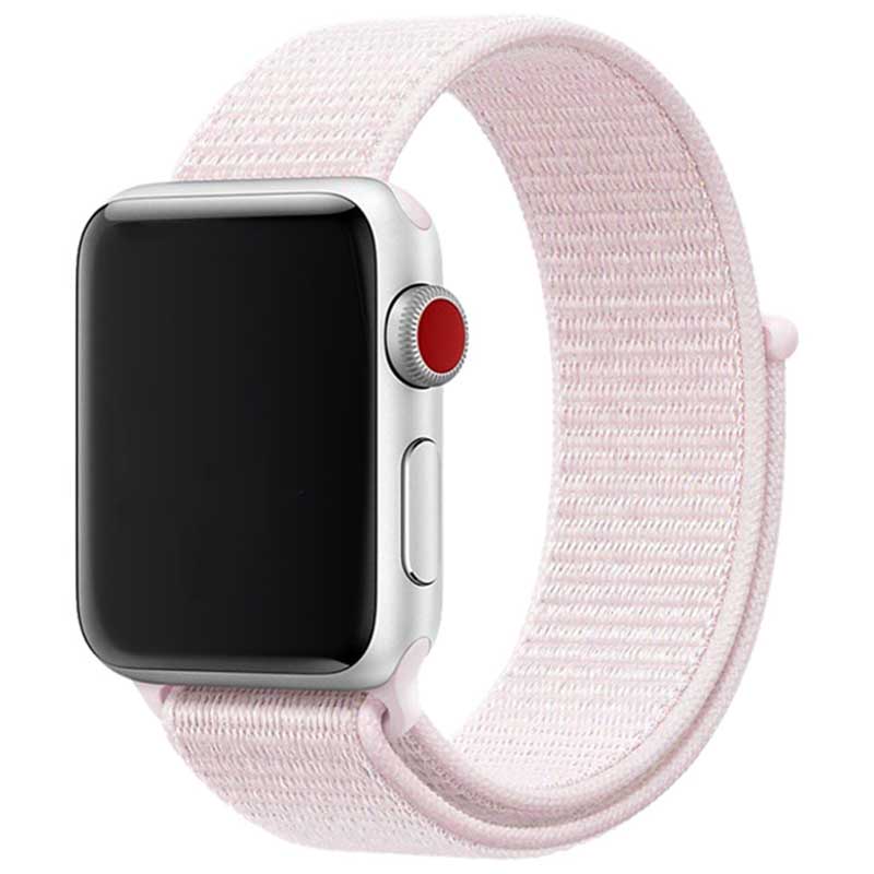 Bracelet boucle sport en nylon Apple Watch sportif - rose