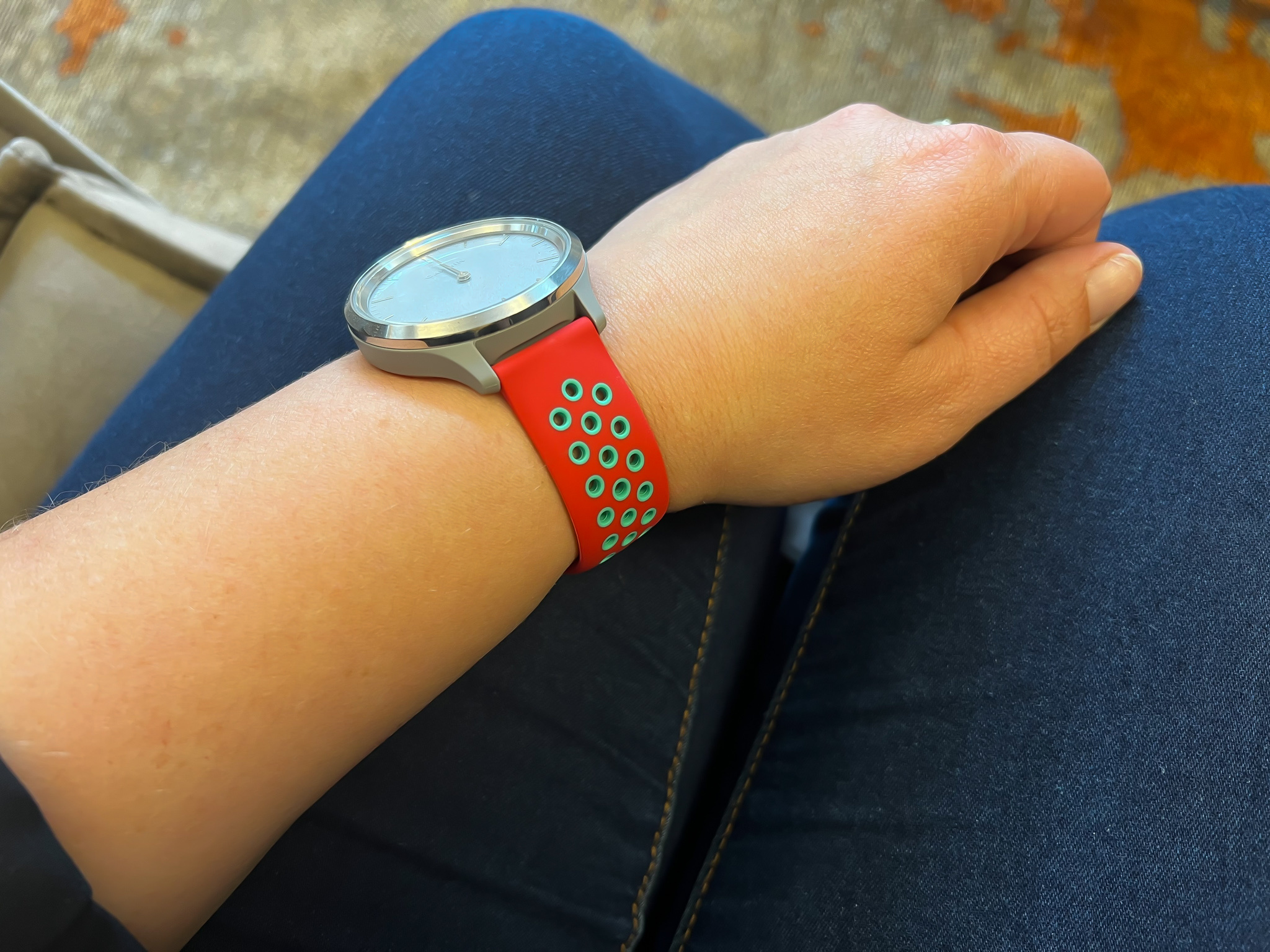 Bracelet sport double Garmin Vivoactive / Vivomove - rouge sarcelle