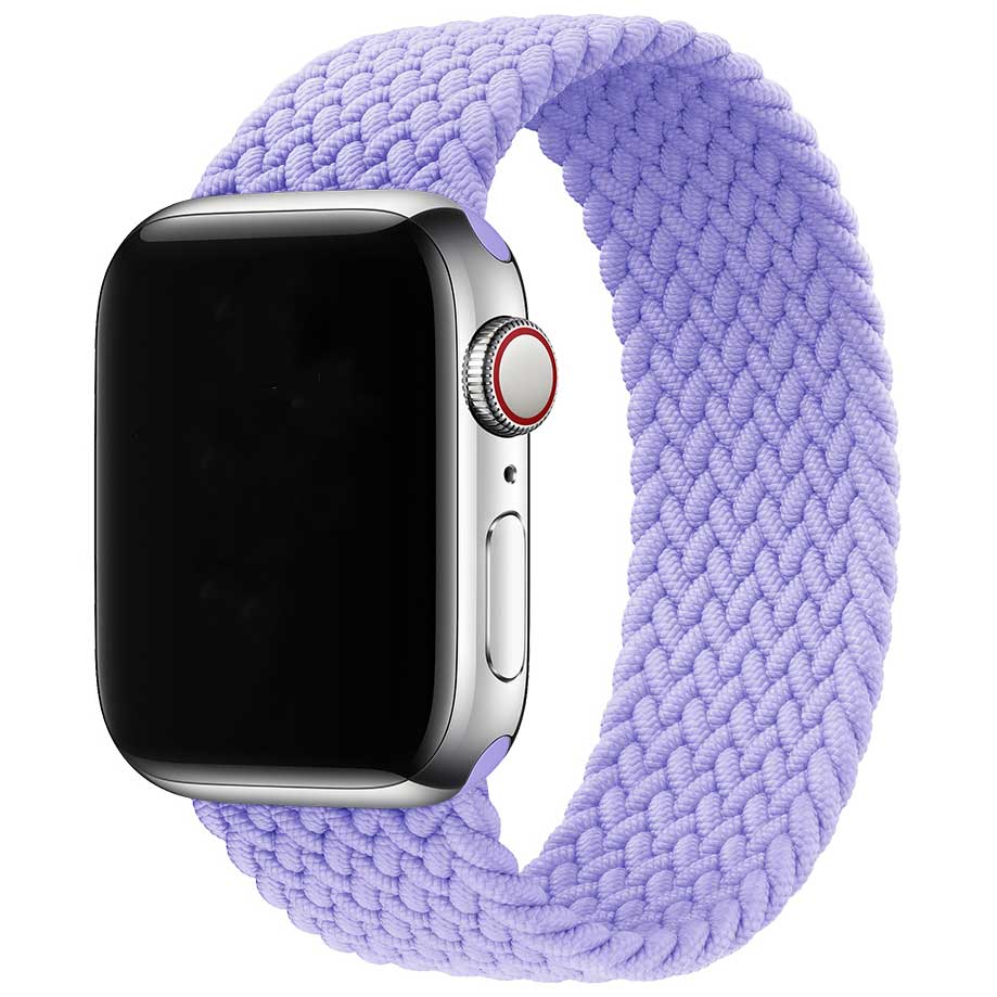 Bracelet nylon Boucle unique tressé Apple Watch - lavande