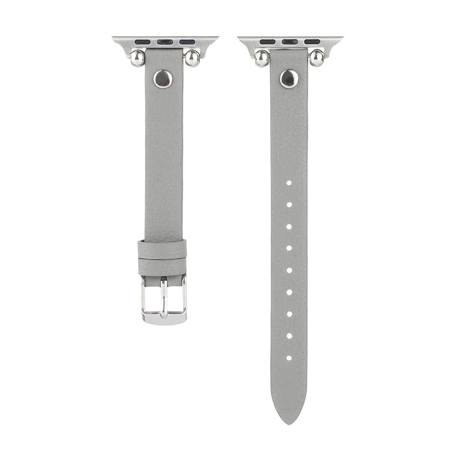 Bracelet en cuir fin Apple Watch - gris