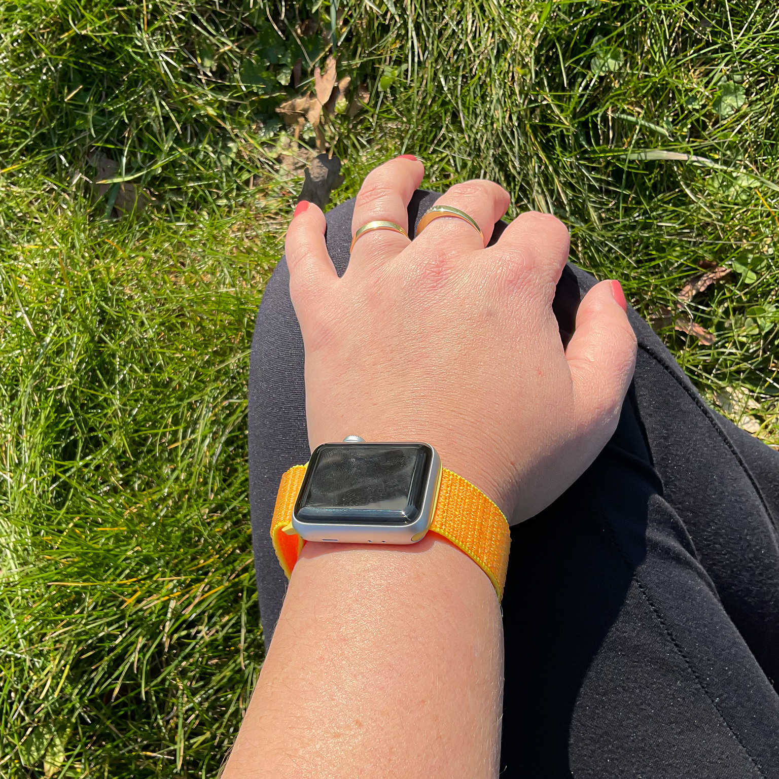 Bracelet boucle sport en nylon Apple Watch sportif - jaune canari