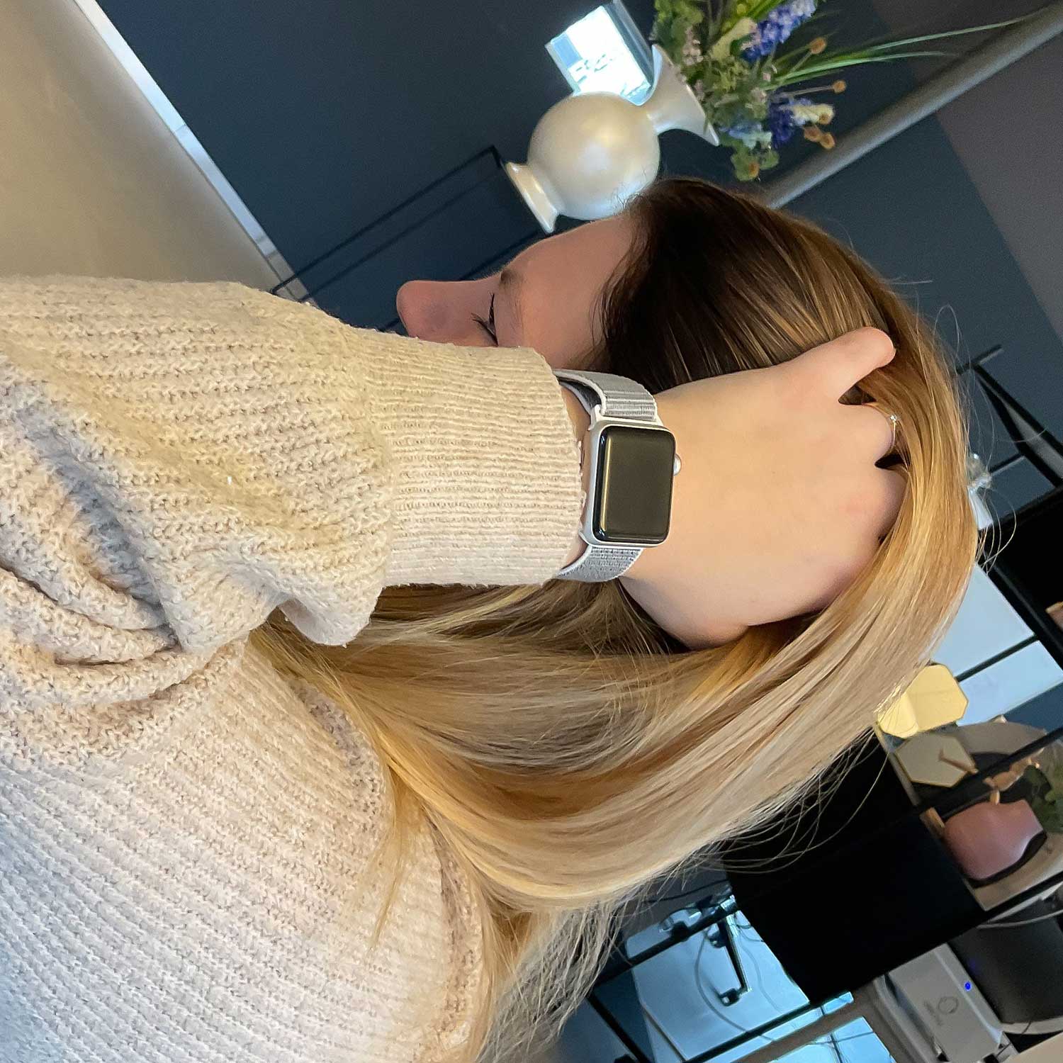 Bracelet boucle sport en nylon Apple Watch - top blanc