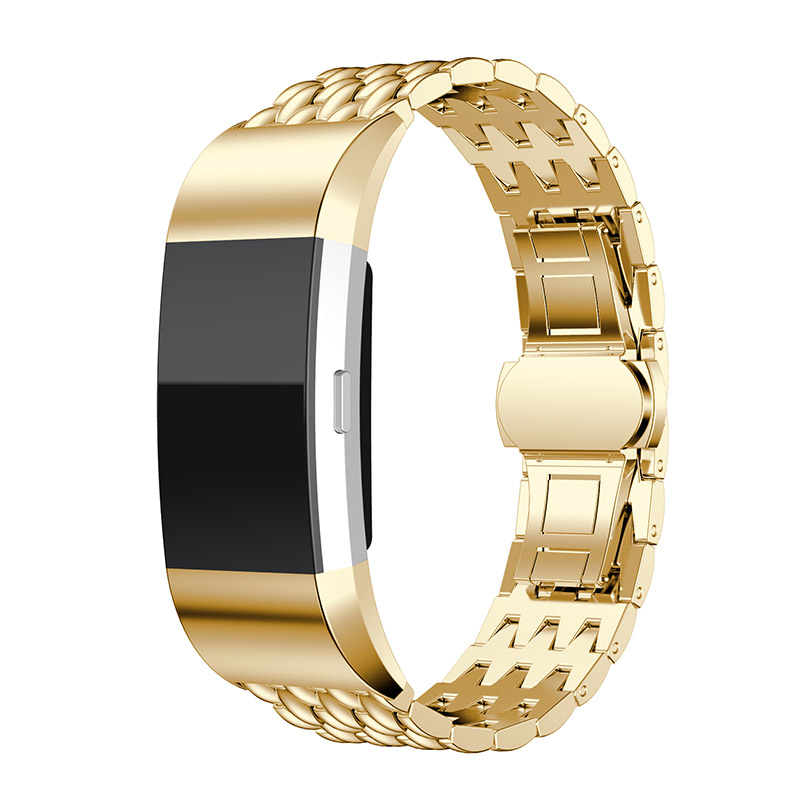 Bracelet acier dragon Fitbit Charge 3 & 4 - or