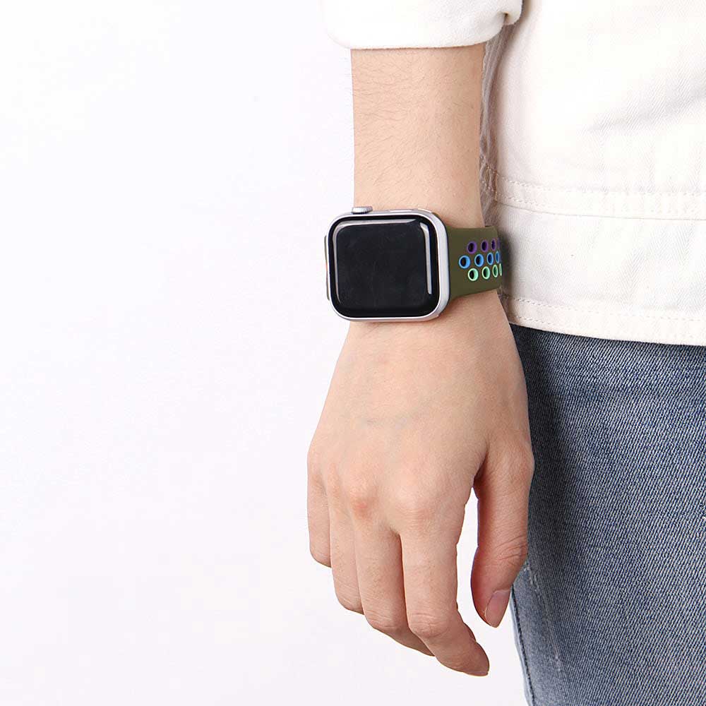 Bracelet sport double Apple Watch - vert coloré