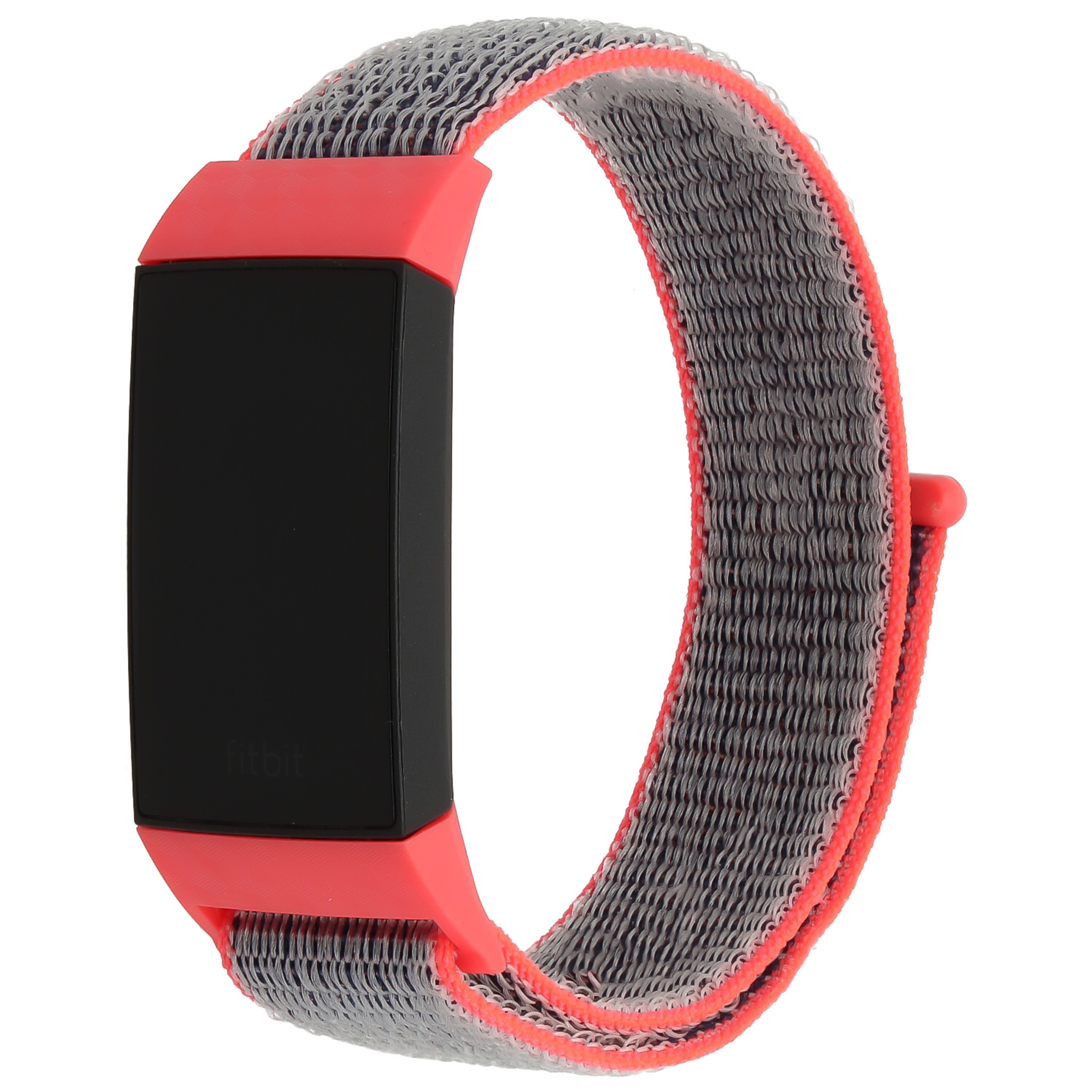 Bracelet boucle sport en nylon Fitbit Charge 3 & 4 - rose vif