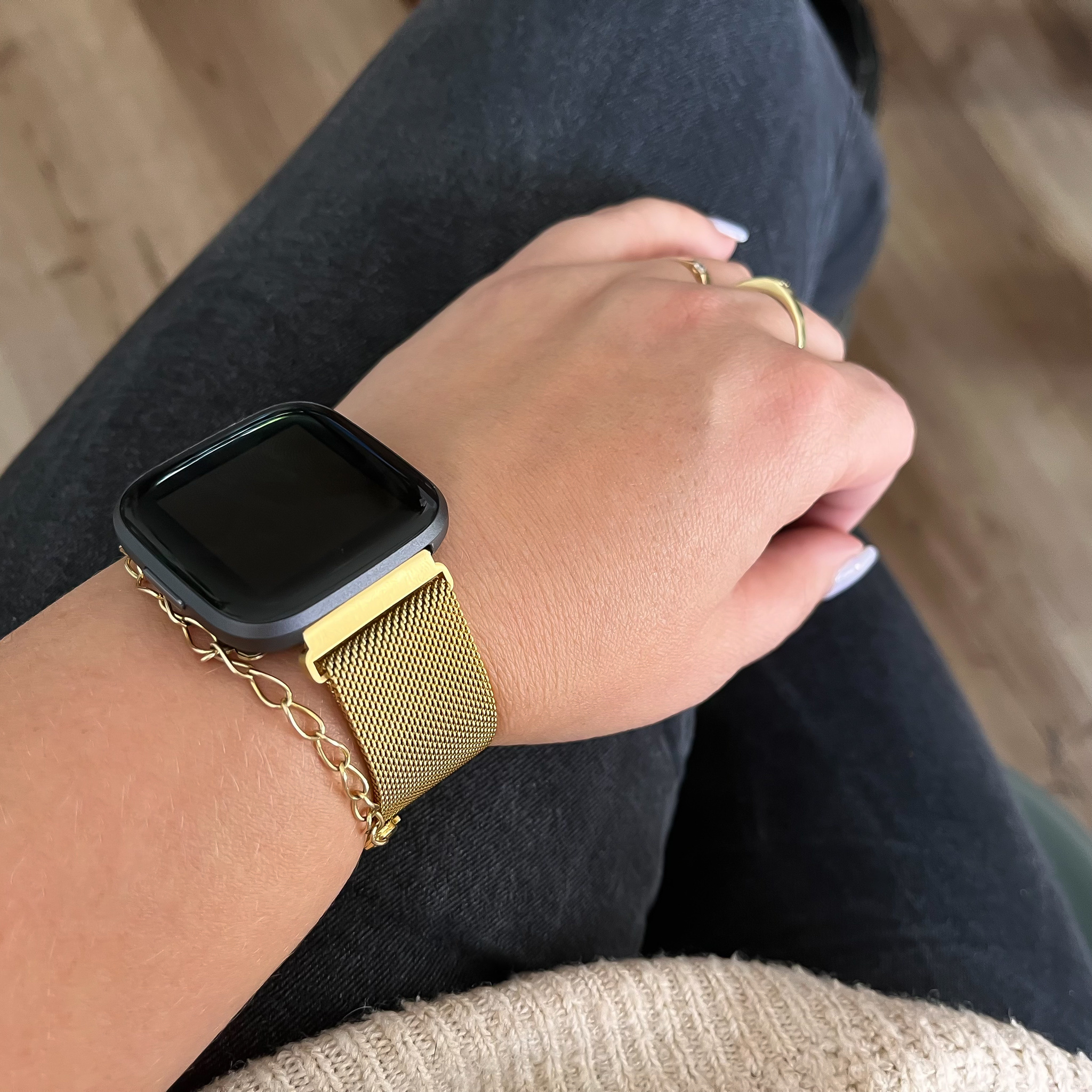 Bracelet milanais Fitbit Versa - or