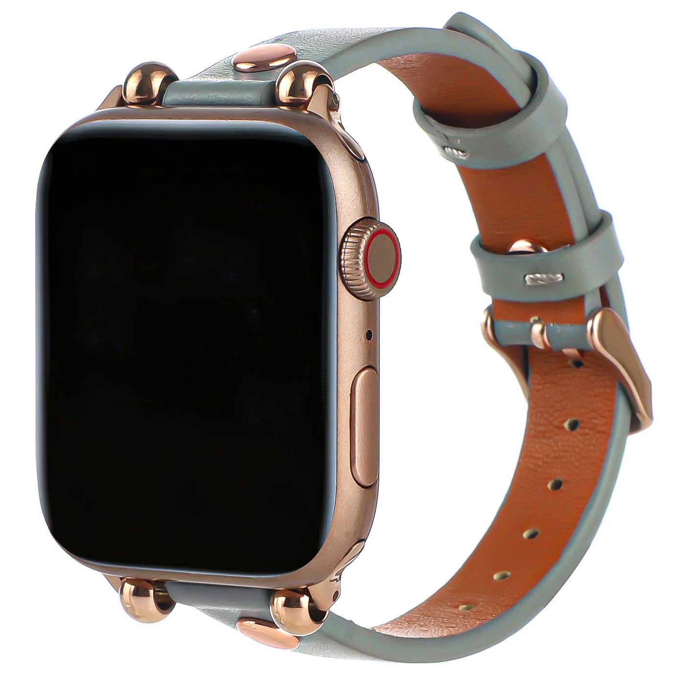 Bracelet en cuir fin Apple Watch - bleu