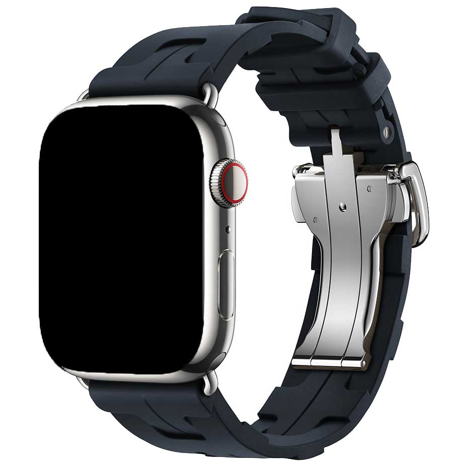 Bracelet sport Hermès simple tour kilim Apple Watch - minuit