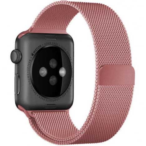 Bracelet milanais Apple Watch - rose rouge