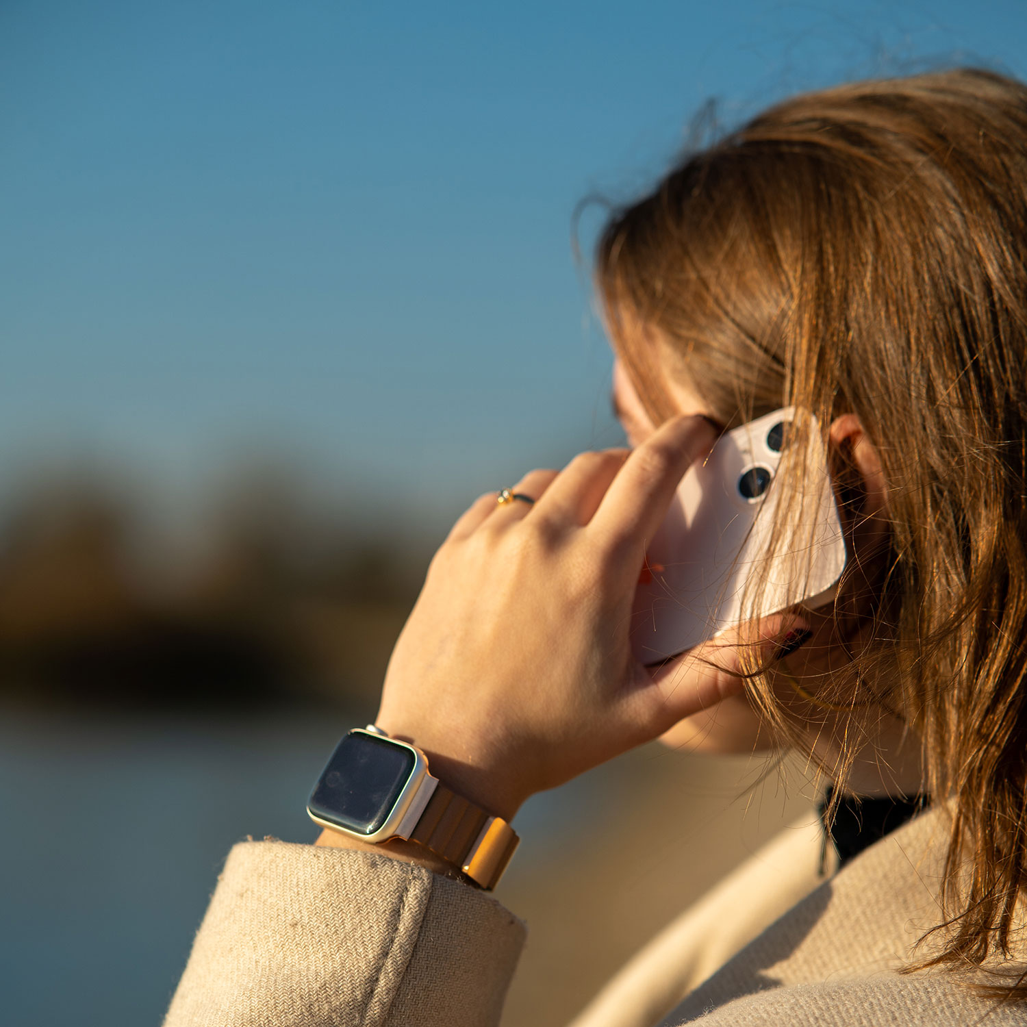 Bracelet aimanté en cuir Magna Apple Watch - Brun