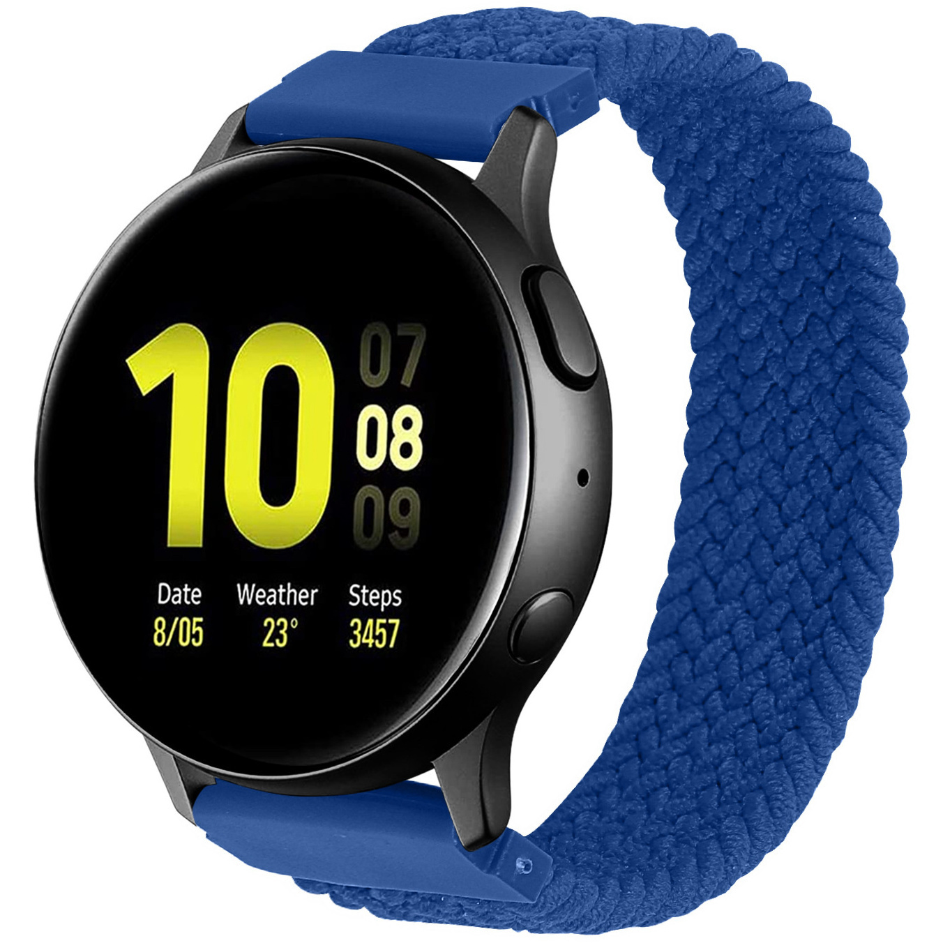 Bracelet nylon Boucle unique tressé Samsung Galaxy Watch - bleu atlantique