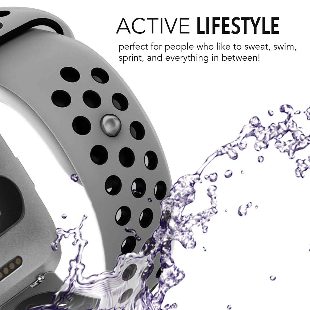 Bracelet sport double Fitbit Versa - gris noir