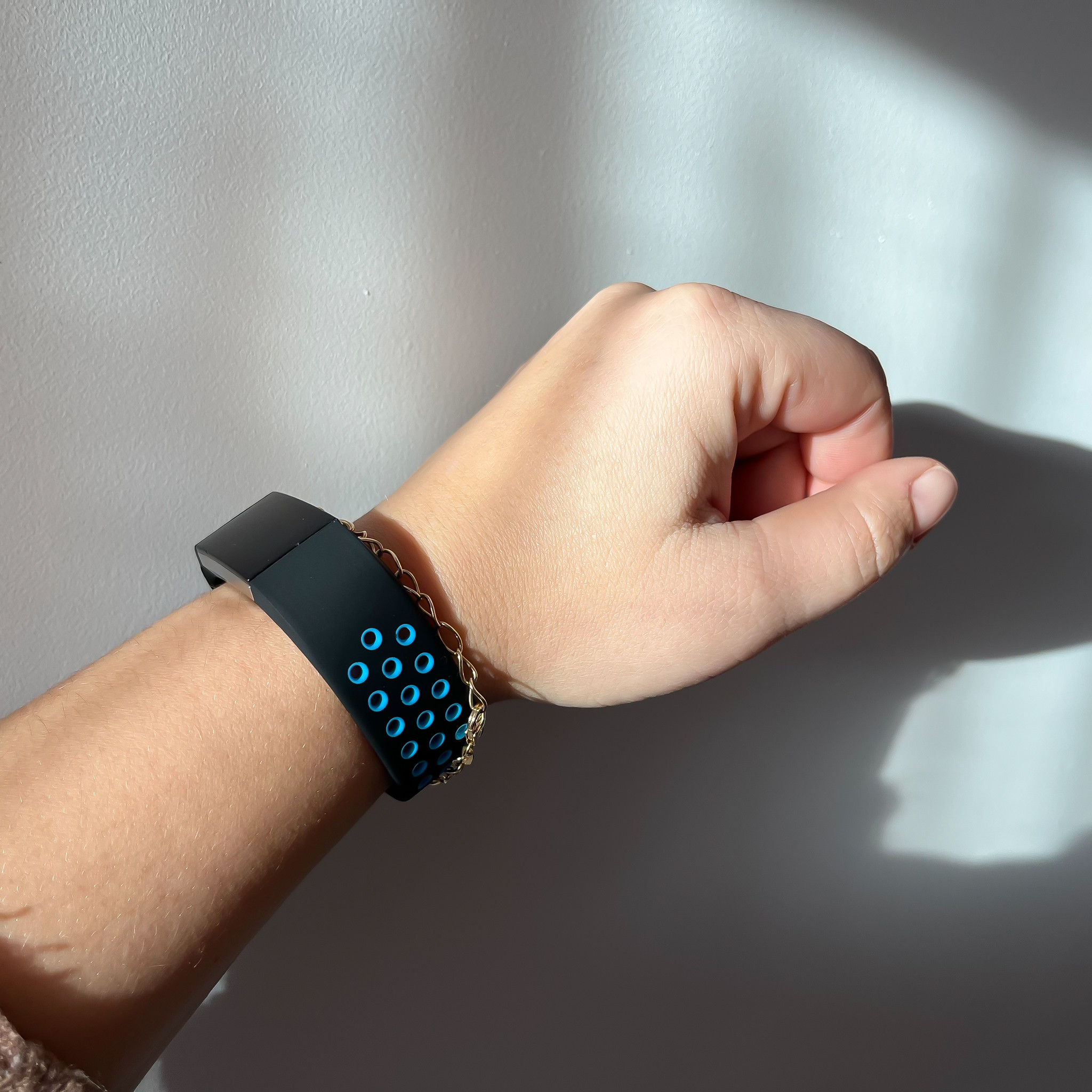 Bracelet sport double Fitbit Charge 2 - noir bleu